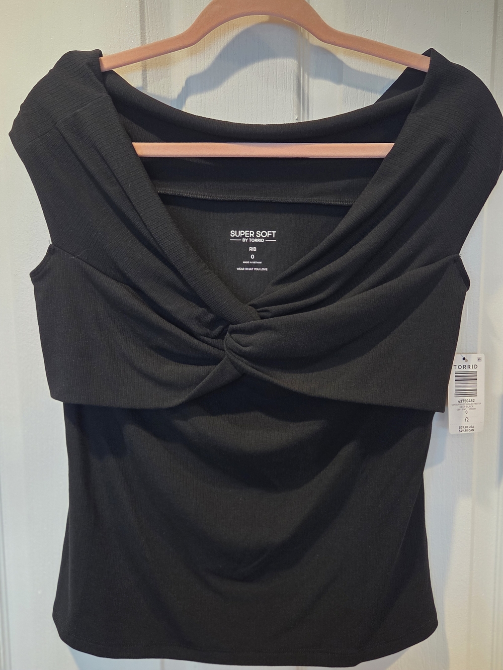torrid Black Twist-Front Off-Shoulder Top